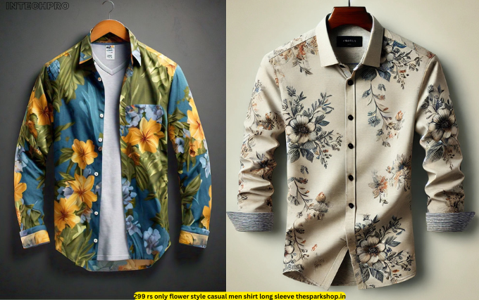 299 rs only flower style casual men shirt long sleeve thesparkshop.in