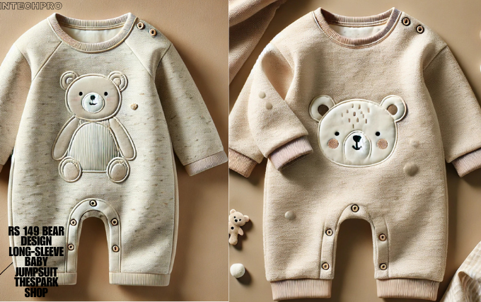 rs 149 bear design long-sleeve baby jumpsuit thespark shop